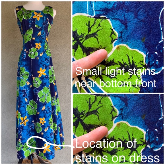 🌺 Vintage Bright Barkcloth Muumuu Maxi-Dress 🌺 - Picture 9 of 12